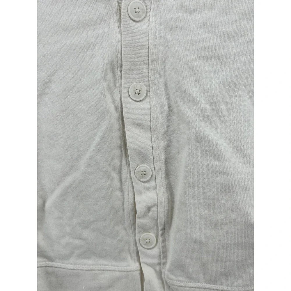 Nike White Button Front Long Sleeve Cardigan Cotton Sweater Men's Large